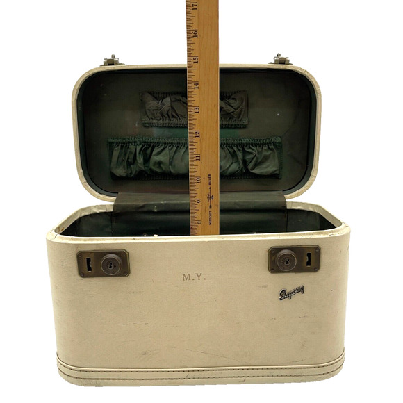 Vintage M.Y Skyway Vanity Train Case Suitcase Makeup Storage Luggage Travel Bag - Picture 16 of 16